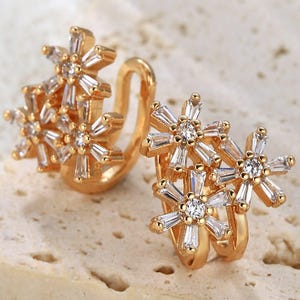 24K Gold Earrings, Zircon Clip On Earrings, Custom Earrings, Minimalist Earrings, Birthstone Earrings, Everyday Earrings for Sensitive Skin