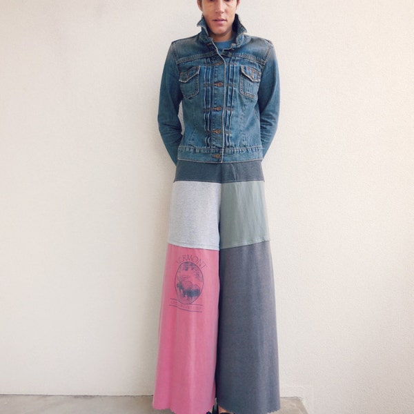 T Shirt Pants / Wide Leg / Palazzo Style / Pink Red Sage Green Gray / Vermont / Drawstring / Fashion / Cotton / Soft /  / Summer