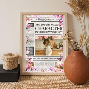 Decorazione murale floreale in stile giornale (disponibile sia in versione stampata che in versione poster)