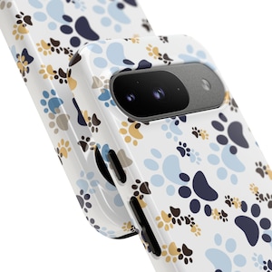 Coque de portable bleue inspirée des pattes bleues – Coque rigide robuste pour iPhone et Samsung