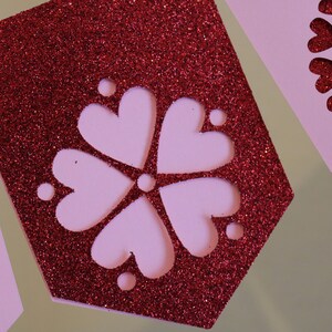 Glittery Red and Pink Love Hearts Banner image 5