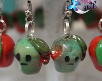 Rotten Apple Polymer Clay  Earrings