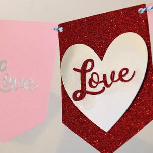 Glittery Red and Pink Love Hearts Banner image 6