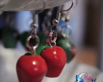 Delicious Red Apple Polymer Earrings