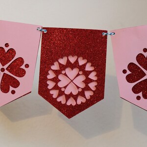 Glittery Red and Pink Love Hearts Banner image 4