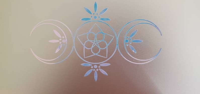 Triple Moon Goddess Holographic Decal image 2