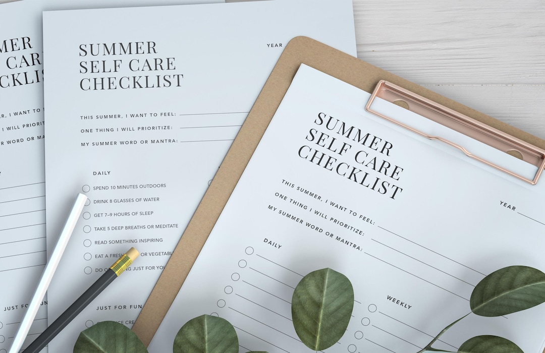 Summer Self Care Checklist – Printable Planner Page | Minimalist ...