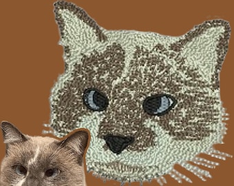 Custom Cat Embroidery Design Files, Custom Dog Embroidery Design Files, Custom Pet Portrait Embroidery Design, Pet Memorial Gift, Embroidery