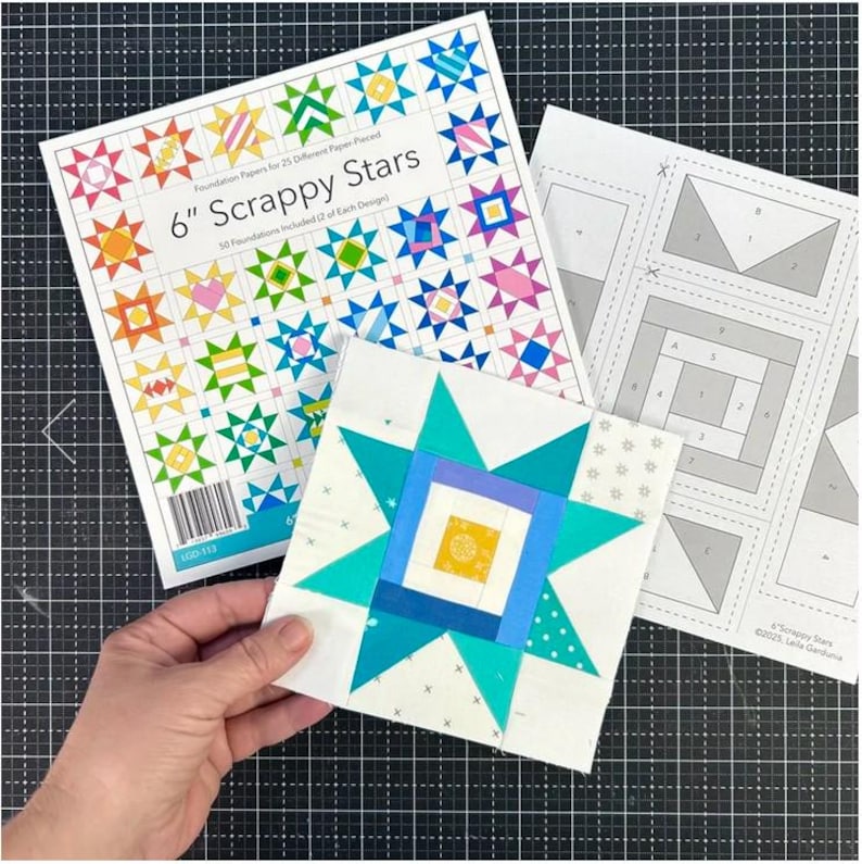 Foundation Paper Piecing Leila Gardunia 6” 3” Scrappy Stars LGD113 - Etsy