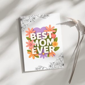 Floral card for mom Template Editable Printable DIY Instant Download Custom Love Card for Mom Gift