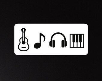 Music Magnet with Minimalist Icons | Gift for Musicians | Guitar, Piano, Singer Present | Music Student and Teacher | Musical Themed Present