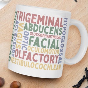 Kranialnerver Kaffe- och lattekopp | Neurovetenskap och hjärnanatomi Gåva | Neurolog, Medstudentstudie Tekopp | SLP, Neurologi IVA-sjuksköterska