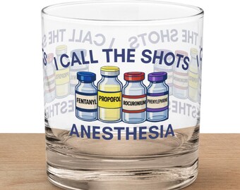 Anesthesia Rocks Glass | CRNA & Nurse Anesthetist Gift | Anesthesiologist Whiskey Glass | Resident, SRNA, Med Student Barware | Propofol Cup