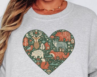 Wildlife Collage Sweatshirt | Animal Themed Sweater | Gift for Nature Lover | Camping Pullover | Hiking Clothes | Protect National Parks Fit