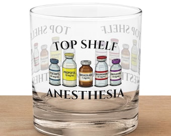 Vaso de roca de primera calidad para anestesia / Regalo de la semana de la CRNA / Vaso de whisky para enfermeros anestesistas y anestesiólogos / Artículos de bar para residentes, SRNA y estudiantes de medicina