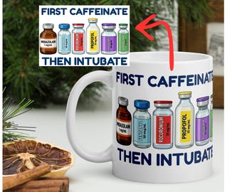 Anesthesia Coffee & Latte Mug for Anesthesiologist and Nurse Anesthetist | CRNA Week Gift | SRNA Anesthesiology Tea Cup | Propofol Med Vial