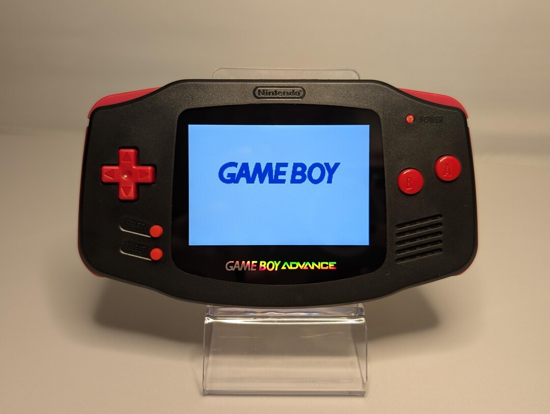 Gameboy Advanced (GBA) IPS Backlit Screen Mod. Modded Console. Red and ...