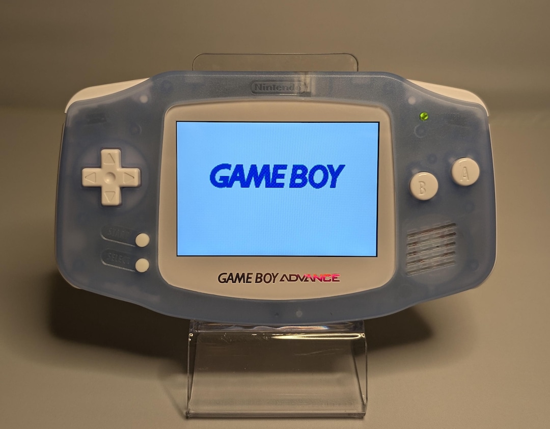 Gameboy Advanced (GBA) IPS Backlit Screen Mod. Modded Console. Glacier ...