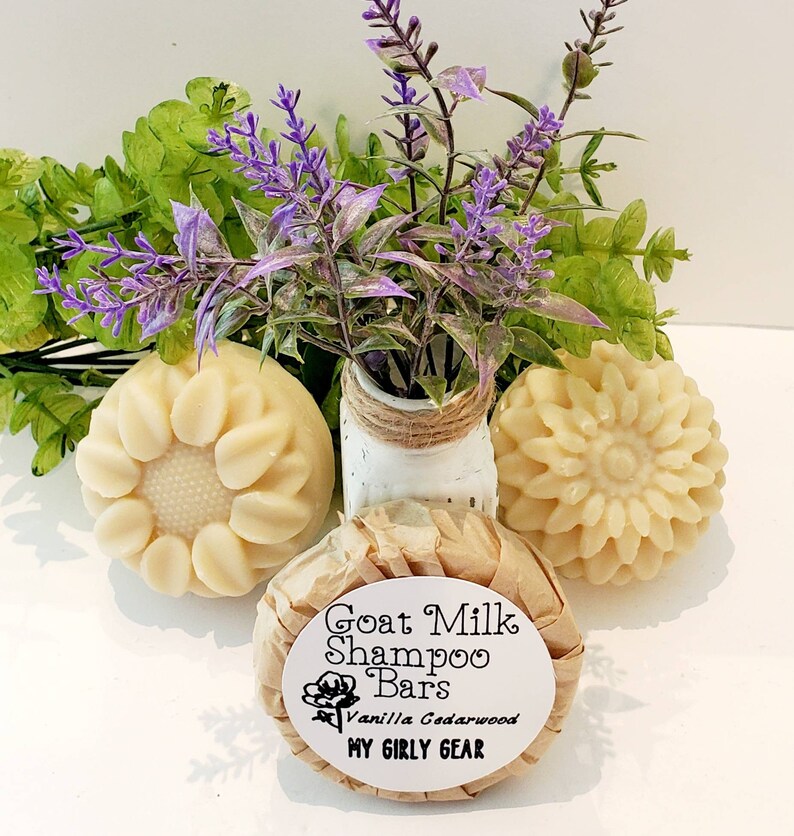 Goat Milk Shampoo Bars Scented Vanilla Cedarwood All Natural Handmade
