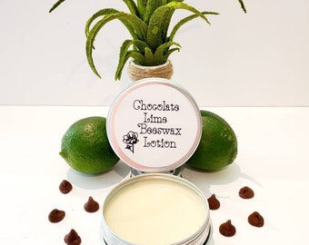 Chocolate Lime Beeswax Lotion  handmade all natural moisturizing balm. Made from high quality ingredients and essential oils.