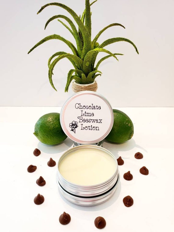 Chocolate Lime Beeswax Lotion  handmade all natural moisturizing balm. Made from high quality ingredients and essential oils.