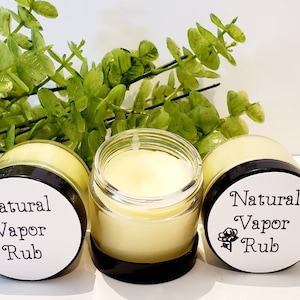 Natural Vapor Rub. Handmade and all natural ingredients and essential oils.