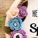Hello Spring Round Sign Pastel Felt Flowers in Pink Lavender and Blue ...