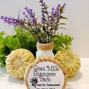 Goat Milk Shampoo Bars scented Vanilla Cedarwood all natural handmade cold process small batch shampoo bar scented with essential oils image 4