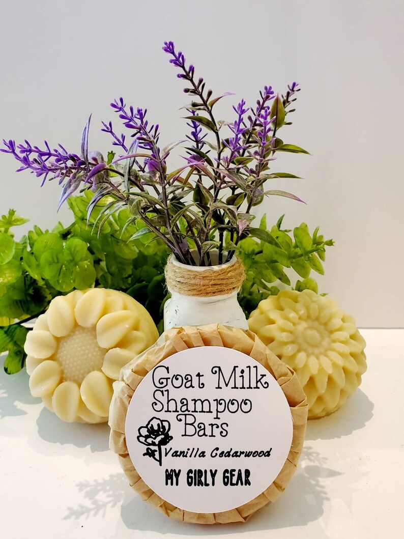 Goat Milk Shampoo Bars Scented Vanilla Cedarwood All Natural Handmade