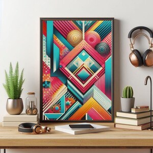 Disegno Geometrico Stampa Digitale per Decorazione Casa | Arte Moderna | Poster & Stampa Murale Unica