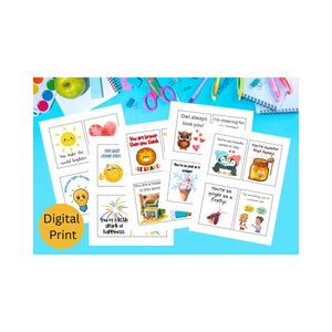 Printable Lunchbox Notes | Positive Notes | Inspiring Notes for Kids and Teens | Encouragement Cards | Notes for Kids | 20 Notes PDF