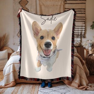 Personalized Pet Blanket Using Pet Photo + Name, Custom Dog Blanket, Cat Picture Blanket, Pet Photo, Dog Portrait Dog Mom Dog Dad Gift