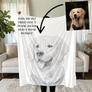 Benutzerdefinierte Bleistift Skizze Hund Porträt Decke, Haustier-Liebhaber-Geschenk, personalisierte werfen, Hundedecke, Hundemama, Wohnkultur, Samt Plüsch Decke
