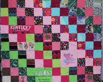 Patchwork Quilt, Keepsake Memory Quilt, Memory Quilt 48x56 inches