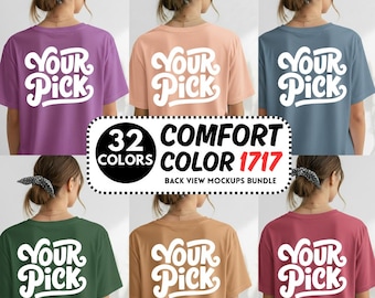 Comfort Colors 1717 Back View Mockup Bundle | Real Model T-Shirt Mockups (Digital Download)