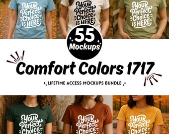 Comfort Colors 1717 Mockup Bundle | Fall T Shirt Mockup | Autumn Shirt Mockup | Comfort Colors 1717 T Shirt Mockup | POD Mockups