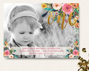 1st birthday invitations etsy