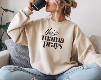 Faith Mama Crewneck, Christian Mom Sweatshirt, Cozy Comfort Colors Pullover, Inspirational Mom Gift