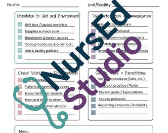Nursing Unit Orientation Checklist: New Nurse Onboarding (PDF)