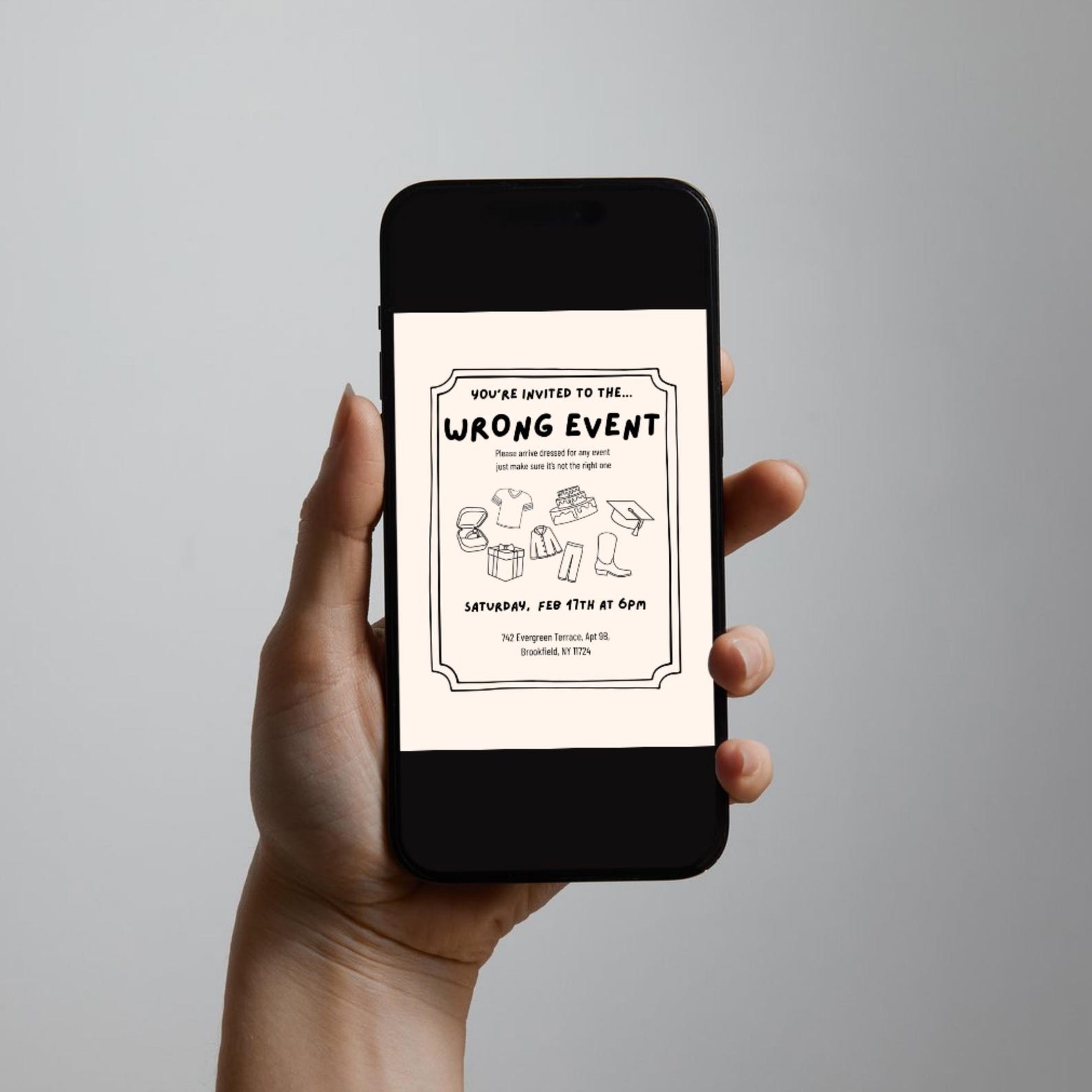 Wrong Event Party Invitation, Canva Template, Funny Mismatched Party ...