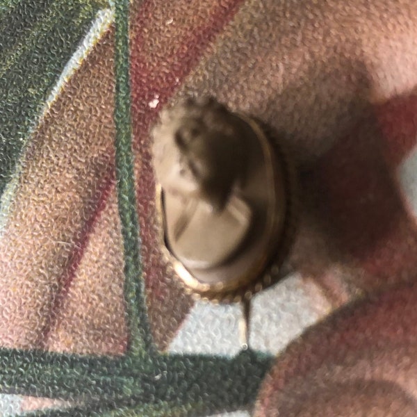 Antique Lava Cameo Brooch Pin Miniature Dolls