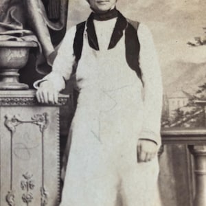 Antique CDV Carte de Viste Photo Occupational Photo Man Wearing Apron Shop Keeper Antique Photo Circa 1860’s