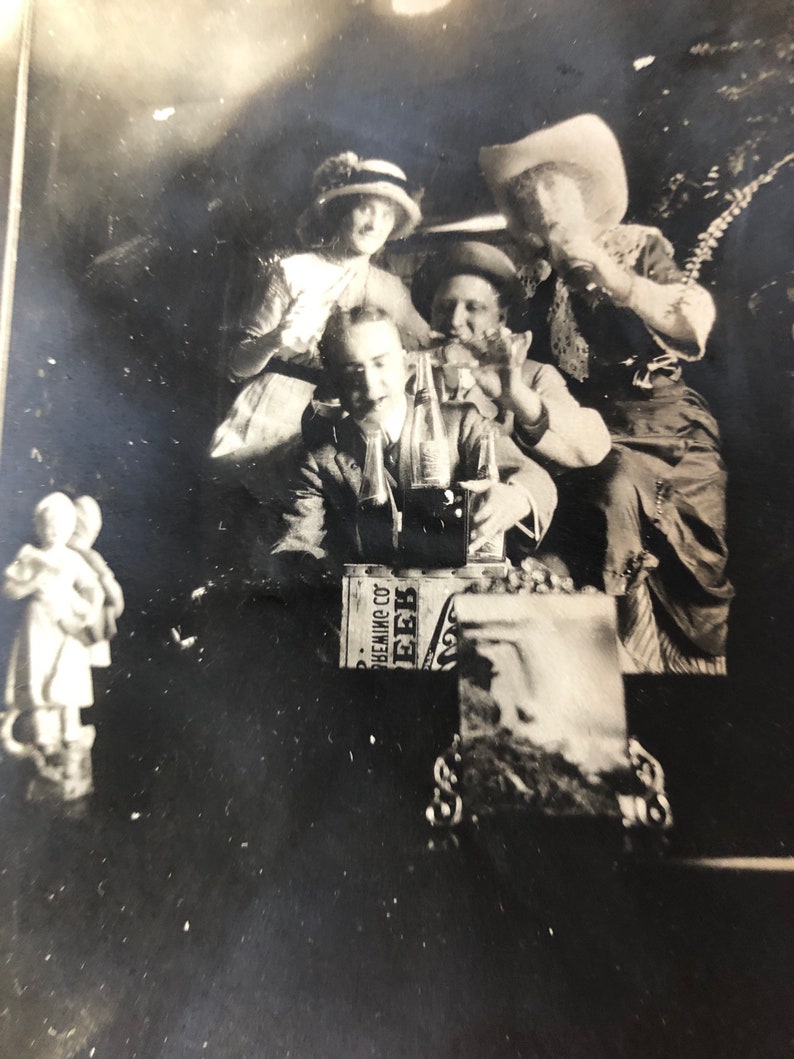 Lot of 2 Wierd Creepy Freaky Vintage Antique Early Photos Mirror Images Wacky