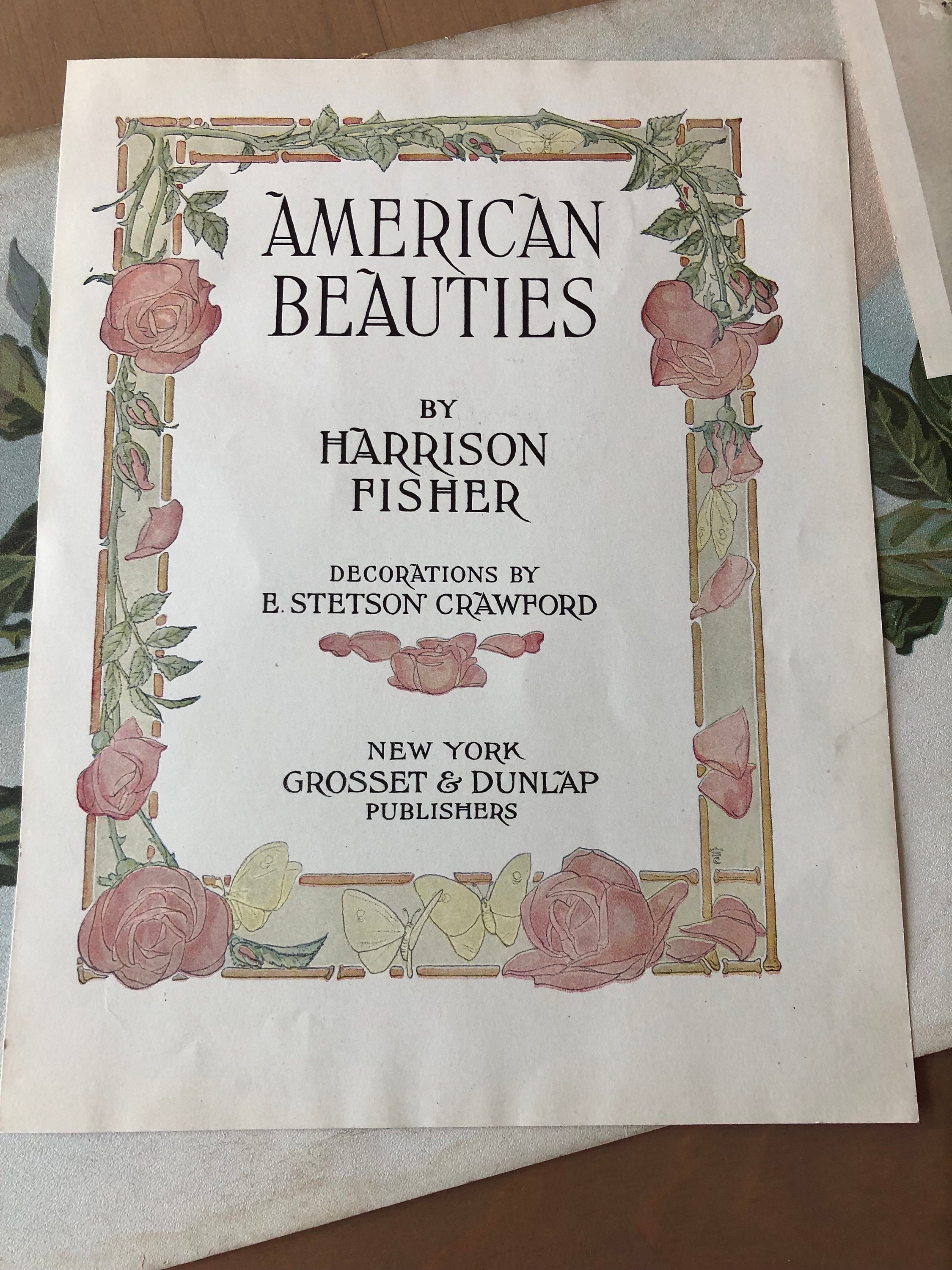 Antique Original Early 1900’s Harrison Fischer Lithographs Prints Cupid Bride or American Beauties Cover SOLD SEPARATELY