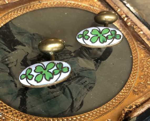 Antique Victorian Irish Shamrock Four Leaf Clover… - image 1