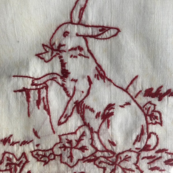 Red Work Embroidery - Etsy