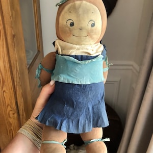 SUMMER SALE Antique Doll Kewpie Doll  Rosie O Neil 1920’s Cloth Doll