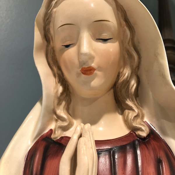 Lovely Madonna Virgin Mary Porcelain Planter