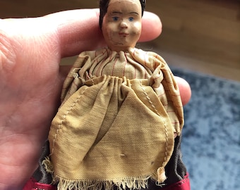 Vintage Doll Lot Evangeline Puritan Pilgrim cloth Doll Russian Composition Mini Pair and Mini Fabric Doll x 4 Vintage Toys