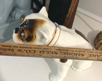 【お気にいる】 Pottery Dog Bulldog Czech Vintage Figurine Sized Larger その他